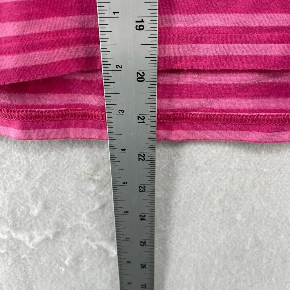 Polo Ralph Lauren Shirt Women's Sz M Pink Stripped 3-Button Collared Vented Hem - Picture 4 of 11